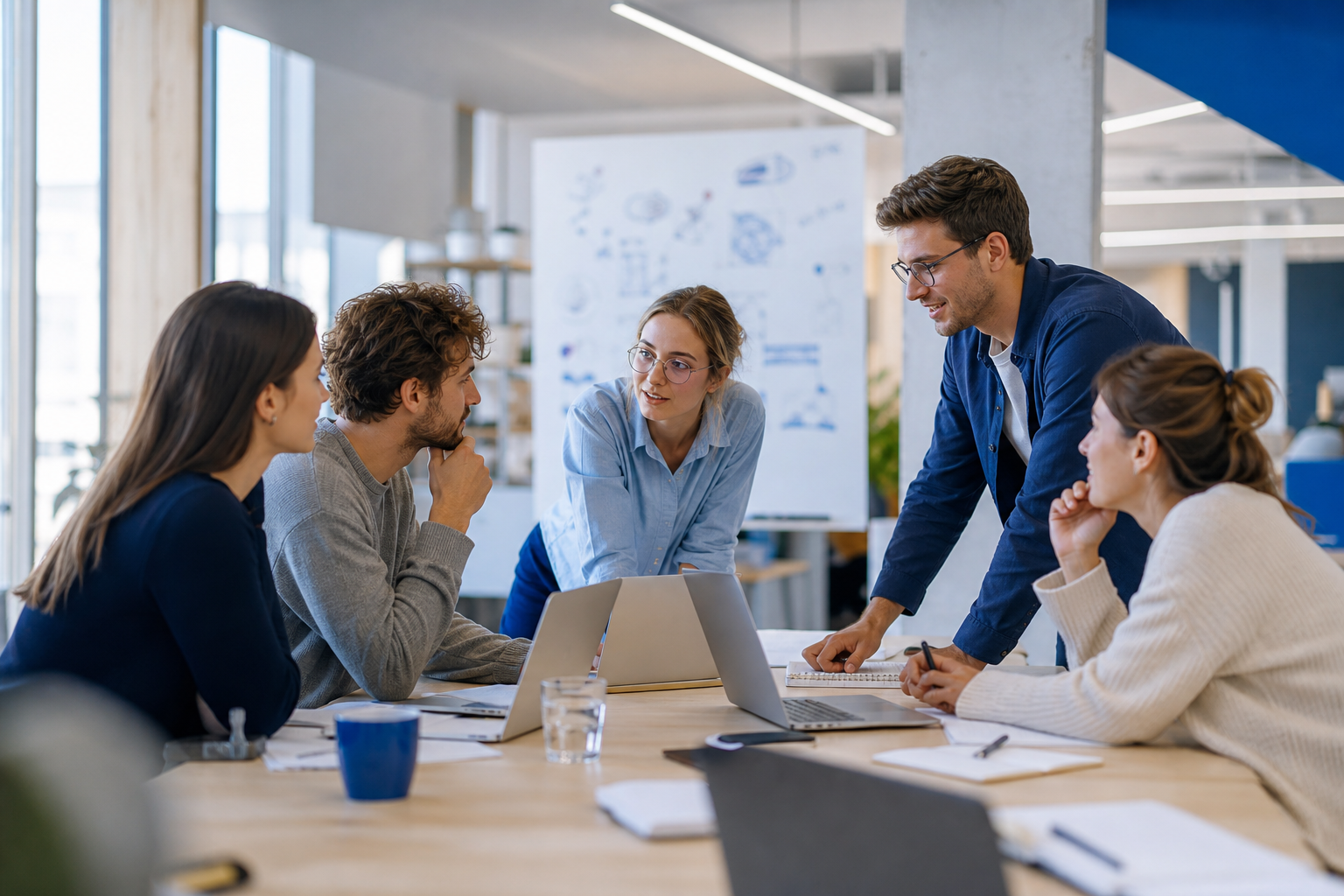 Innovators collaborating in a European Deep Tech workspace